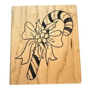 Embossing Arts Large Holiday Candy Cane Rubber Stamp
